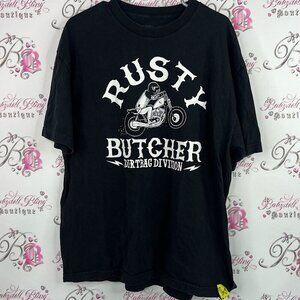 Rusty butcher top motorcycle refuse to loose Black Graphic Tee
